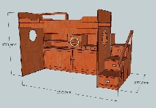 Mobili e proposte di arredamento artigianale Letti a castello Disegno castello BS