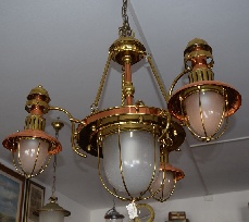 Lamps Indoor treated brass Chandelier 1 + 3 lights
