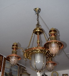 Lamps Indoor treated brass Chandelier 1 + 3 lights